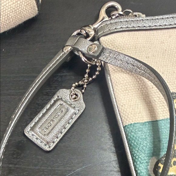 Coach Starfish Canvas Tote Set - Cream and Teal - Picture 8 of 12